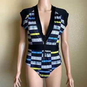 Muther of All Things Australian One Piece Bathing Suit Zip Up Full Back Suit